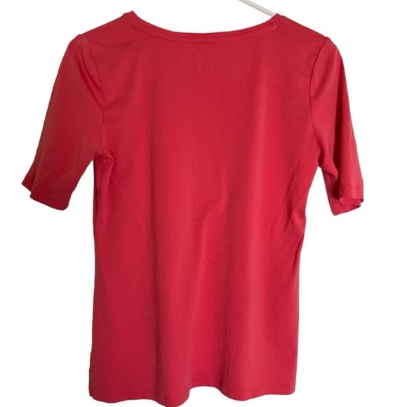 Talbots The Talbots Tee  V-Neck With Short Sleeves in Orange  Size S - Picture 2 of 7
